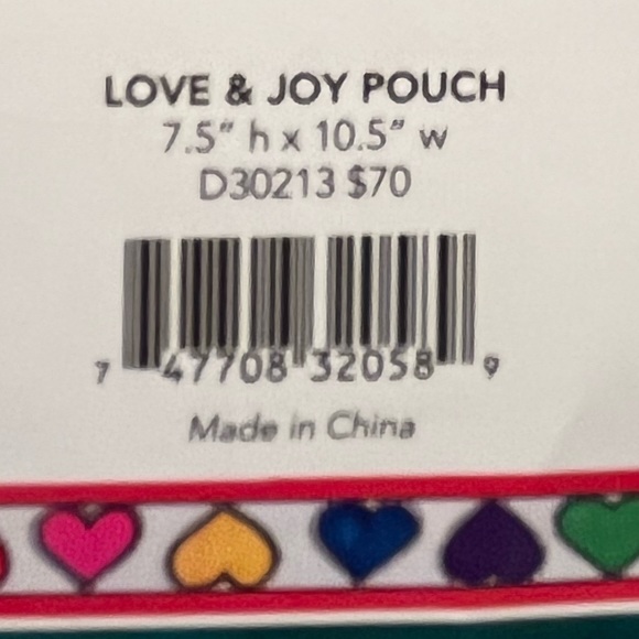 NWT Brighton Love & Joy Crossbody Canvas Pouch Purse with Tassel, Hearts, bows - Picture 8 of 8